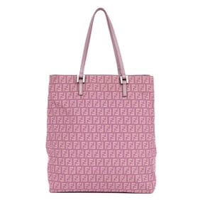 FENDI VERTICAL TOTE  LILAC ZUCCHINO CANVAS SILVER
