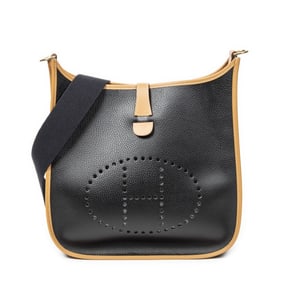 HERMÈS BICOLOR EVELYNE I GM BLACK/NATURAL ARDENNES
