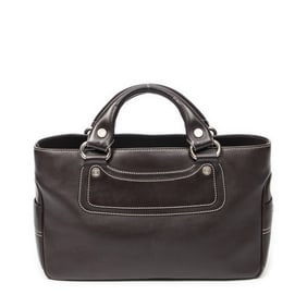 CELINE BOOGIE BAG DARK BROWN CALFSKIN LEATHER SILV
