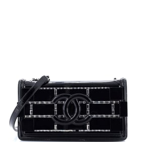 CHANEL BRICK BOY  BLACK CRYSTALS, PLEXIGLASS AND P