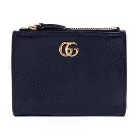 GUCCI COMPACT MARMONT BIFOLD WALLET  BLACK CALFSKI