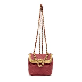 CHANEL MY CRUSH MICRO RED LAMBSKIN QUILTED LEATHER