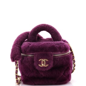CHANEL SHEARLING TOP HANDLE VANITY CROSSBODY  PURP