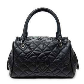 CHANEL TIMELESS BOSTON BLACK QUILTED CAVIAR LEATHE