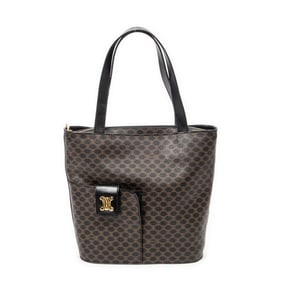 CELINE FRONT POCKET BUCKET TOTE BROWN/BLACK MACADA
