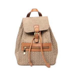 CELINE FRONT ZIP DRAWSTRING BACKPACK BEIGE/TAN C M