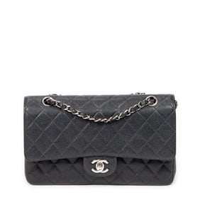 CHANEL CLASSIC DOUBLE FLAP 26 QUILTED CAVIAR LEATH