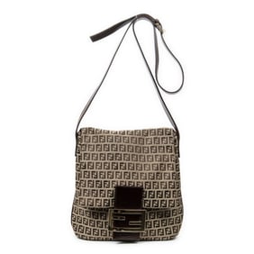 FENDI FLAP CROSSBODY BEIGE/BROWN ZUCCHINO CANVAS G