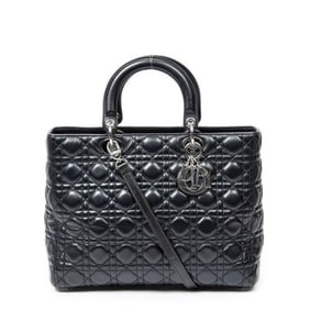 DIOR LARGE LADY DIOR ZIP  CANNAGE LAMBSKIN LEATHER
