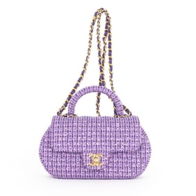 CHANEL TOP HANDLE  TWEED SEQUIN CANVAS