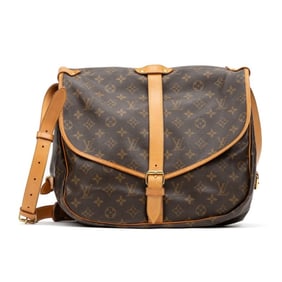 LOUIS VUITTON SAUMUR GM BROWN MONOGRAM CANVAS GOLD