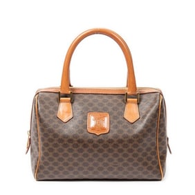 CELINE VINTAGE MINI BOSTON BROWN MACADAM COATED CA