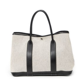 HERMÈS GARDEN PARTY PM BLACK/BEIGE TOILE H CANVAS