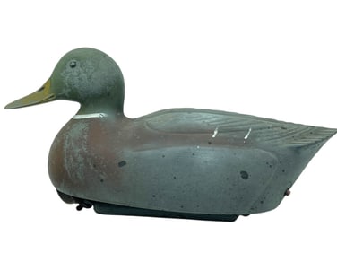 VINTAGE INFLATABLE RUBBER MALLARD DRAKE DUCK DECOY