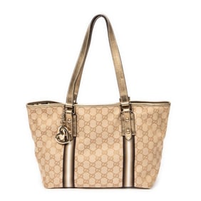 GUCCI JOLICOEUR TOTE BEIGE/GOLD MONOGRAMMED CANVAS