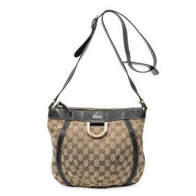 GUCCI D RING MESSENGER BEIGE/DARK BROWN MONOGRAMME