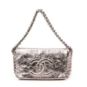 CHANEL MODERN CHAIN FLAP METALLIC SILVER METALLIC