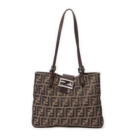 FENDI SQUARE SHOULDER TOTE  ZUCCA CANVAS