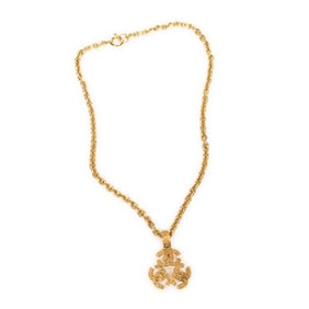 CHANEL TRIPLE CC PENDANT NECKLACE  GOLD PLATED