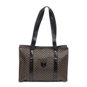 CELINE VINTAGE FRONT POCKET TOTE  MACADAM COATED C
