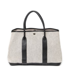 HERMÈS GARDEN PARTY PM BEIGE/BLACK TOILE H CANVAS