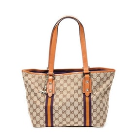 GUCCI WEB SMALL JOLICOEUR TOTE  MONOGRAMMED CANVAS