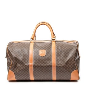 CELINE VINTAGE LARGE TRAVEL BOSTON  MACADAM COATED