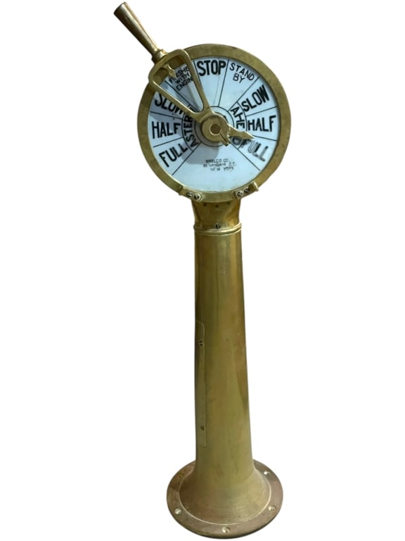 ANTIQUE SHIP ENGINE ORDER TELEGRAPH FLOOR LAMP 44" (1 of 11)