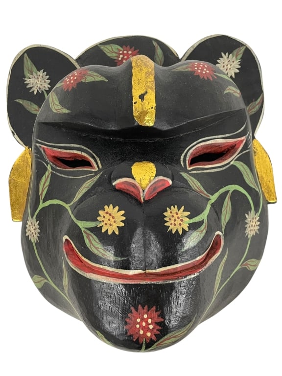 CARVED INDONESIAN FOLK ART MONKEY MASK (1 of 6)