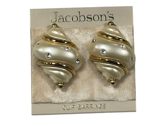 VTG KENNETH JAY LANE COUTURE SHELLS CLIP EARRINGS (1 of 7)