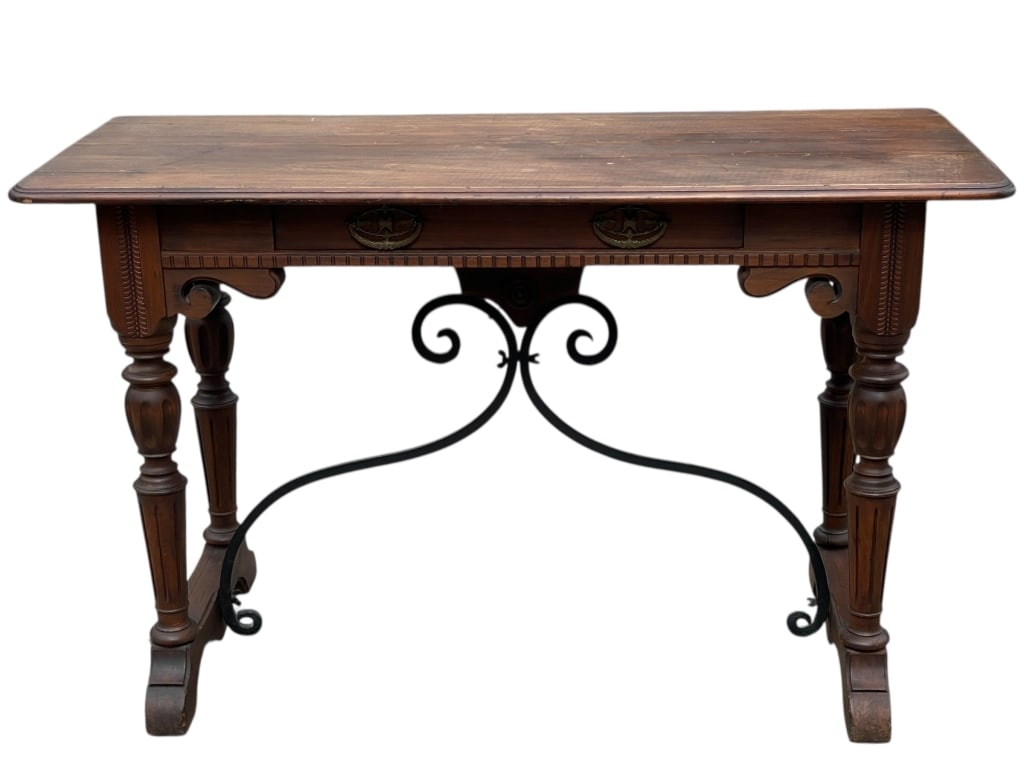 VINTAGE SPANISH COLONIAL STYLE WOOD CONSOLE TABLE (1 of 4)