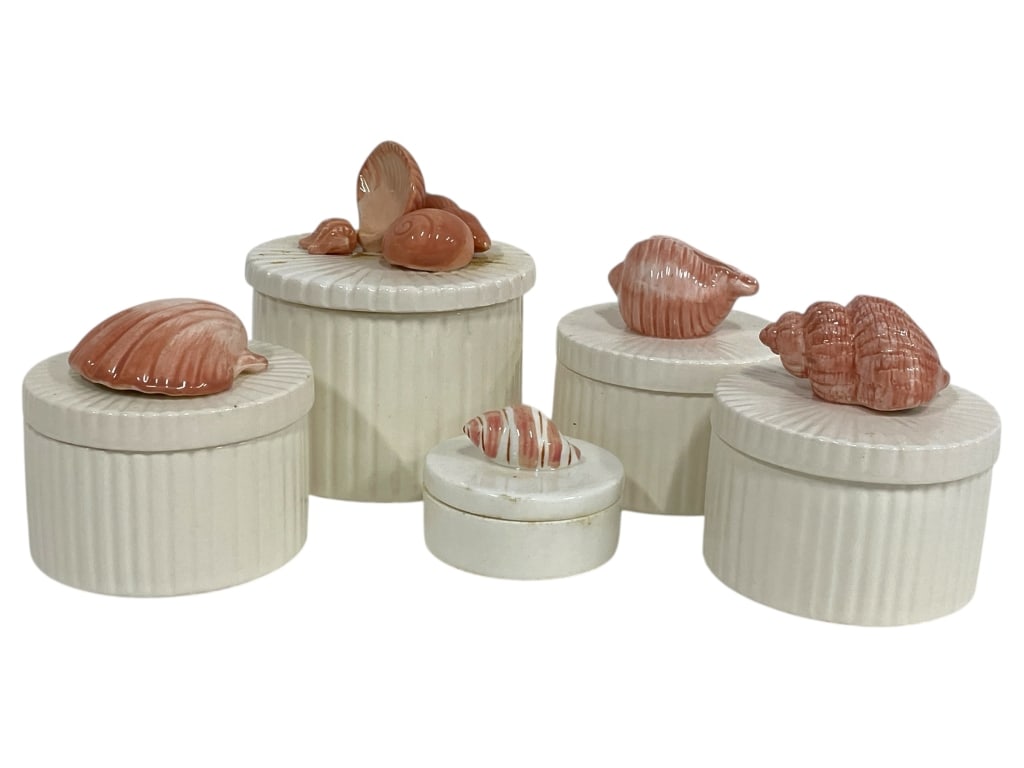FITZ & FLOYD CERAMIC SHELL LIDDED TRINKET BOXES (1 of 7)
