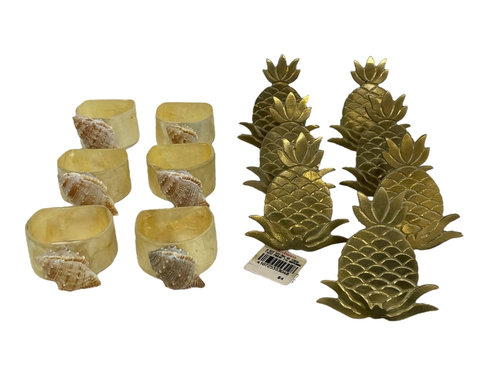 13 NAPKIN RINGS SEASHELL & PINEAPPLE DESIGNS (1 of 5)