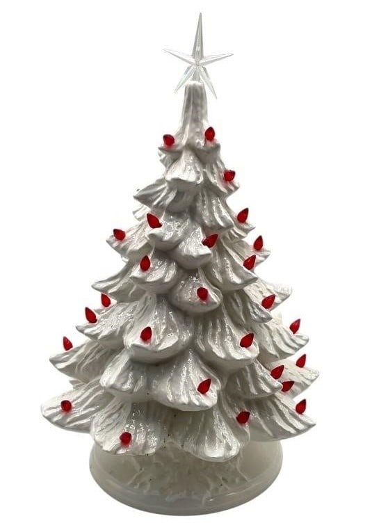 VINTAGE CERAMIC WHITE CHRISTMAS TREE 18" (1 of 5)