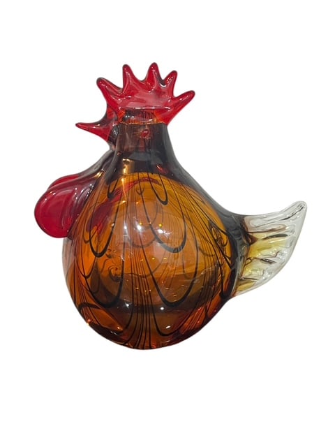 ARTISAN MURANO STYLE ART GLASS ROOSTER CHICKEN 6": ARTISAN MURANO STYLE ART GLASS BLOWN GLASS ROOSTER - gorgeous little creature - amazing blend of colors - great craftmanship and in great condition! By bidding on this listing, you understand and agre