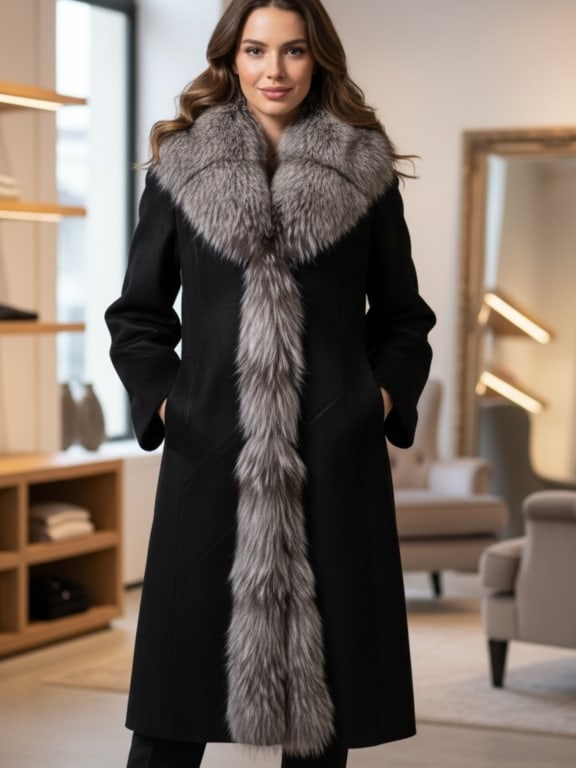 FULL LENGTH GALEO LEATHER FOX FUR COAT XXL (1 of 12)