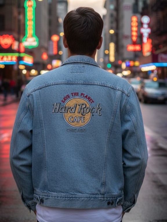 VINTAGE HARD ROCK CAFE LEE JEAN JACKET SZ L (1 of 10)