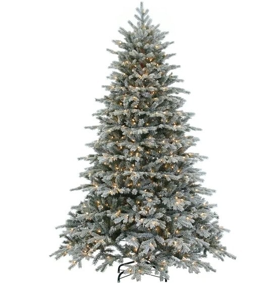 9 FT GRANDIN ROAD FLOCKED CHRISTMAS TREE IN BOX (1 of 2)