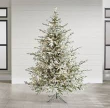 7.5' GRANDIN ROAD FLOCKED LIT CHRISTMAS TREE W BOX (1 of 2)