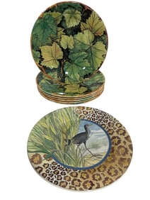 SET OF VINTAGE GIEN FRANCE PLATES