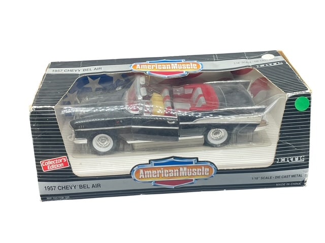 AMERICAN MUSCLE VINTAGE 1957 BELAIR 1/18 MODELCAR: AMERICAN MUSCLE DIE CAST 1/18 MODEL CAR - 1957 Bel Air - NEW OLD in original package, never removed - see pictures for all labels and descriptions on box - box included DOLCE AND GABBANA LACE COVERED