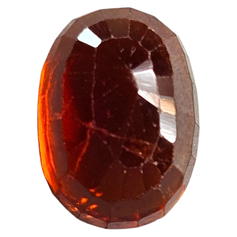 8.05 CT FACETED SRI LANKAN HESSONITE GARNET: 8.05 CT FACETED SRI LANKAN HESSONITE GARNET GEMSTONE, OVAL SHAPE, GLI CERTIFIED -SU68 -8.050CT -COLOR: BROWN -12.70X9.30X6.80MM -JA 111124 FRONT ***Please note that due to limited storage space, all i