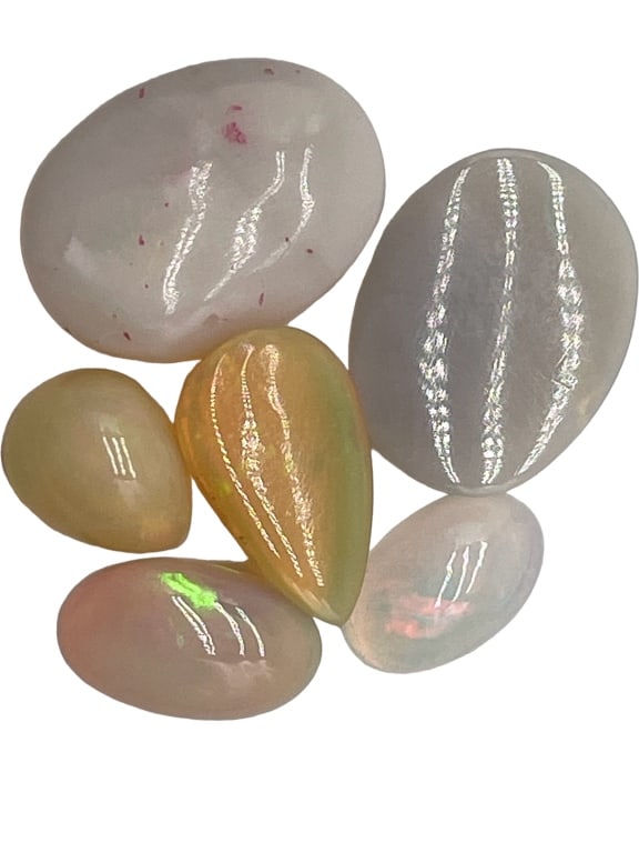 13.5 CT WHITE FIRE OPALS LOT GEMSTONES (1 of 1)