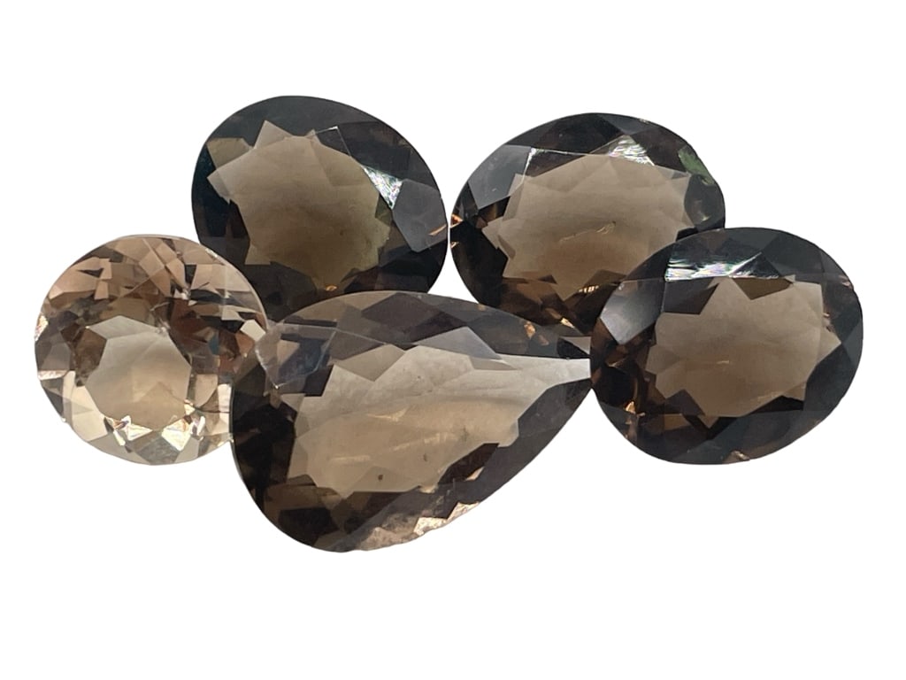 13.5 CT FACETED SMOKY QUARTZ GEMSTONES: 13.5 CT FACETED SMOKY QUARTZ GEMSTONES -SU57 -MA081224