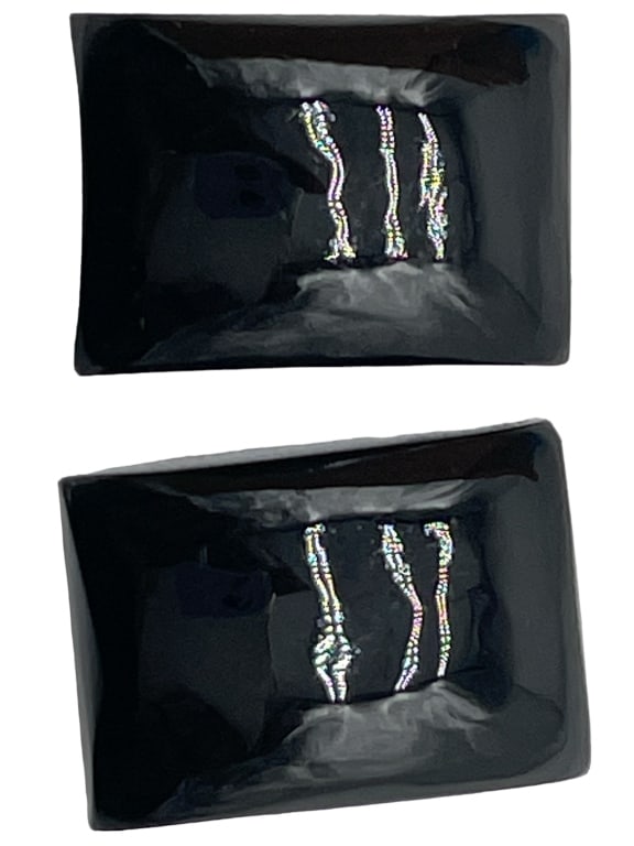 15 CT CABOCHON BLACK QUARTZ STONES PAIR: 15 CT CABOCHON BLACK QUARTZ STONES PAIR -SU43 -MA081324