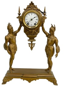ANTIQUE SETH THOMAS FIGURAL VALKYRIE SHELF CLOCK