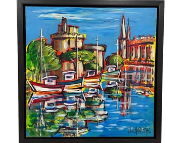 J L’HOPITAL FRENCH HARBOR PAINTING 18"