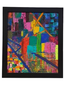 LARGE ABSTRACT EXPRESSIONIST OIL PAINTING  41.5"