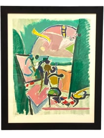 MOSHE ROSENTALIS SIGNED LITHO PRINT 50.5"