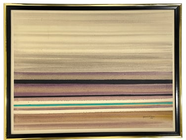 1980 JAMES R. GATES ABSTRACT STRIPED PAINTING 33"